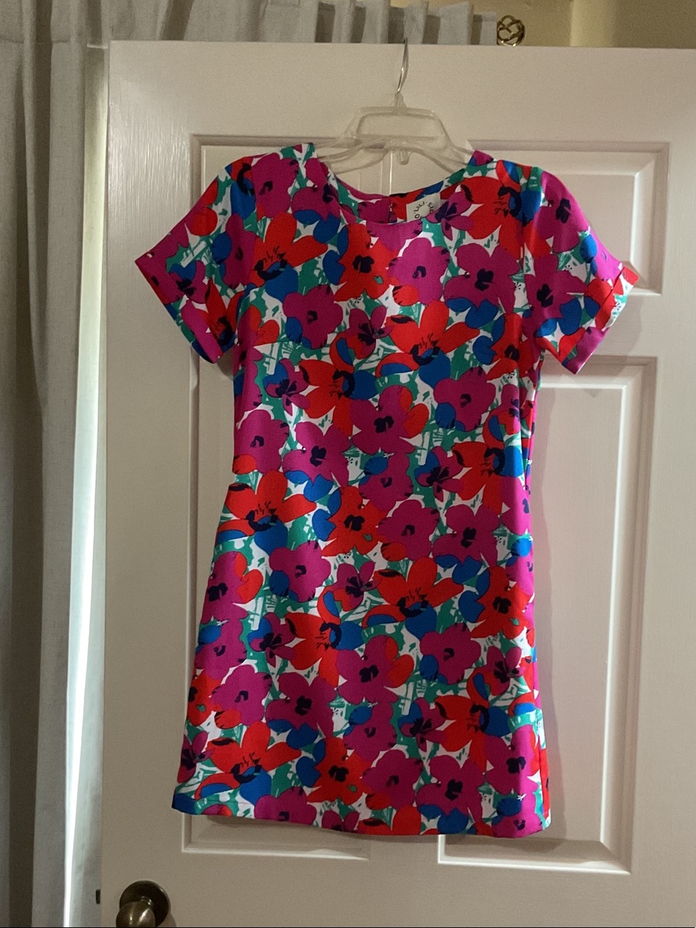 Bright Pink & Red Floral Mini Dress